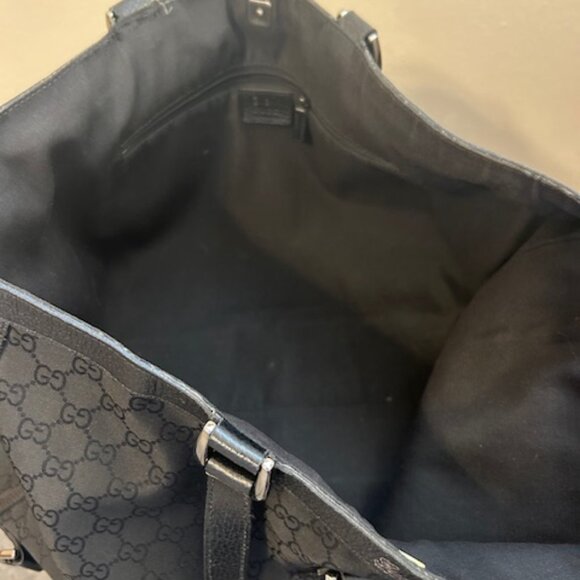 Black Authentic Gucci Monogram Tote - Picture 7 of 12